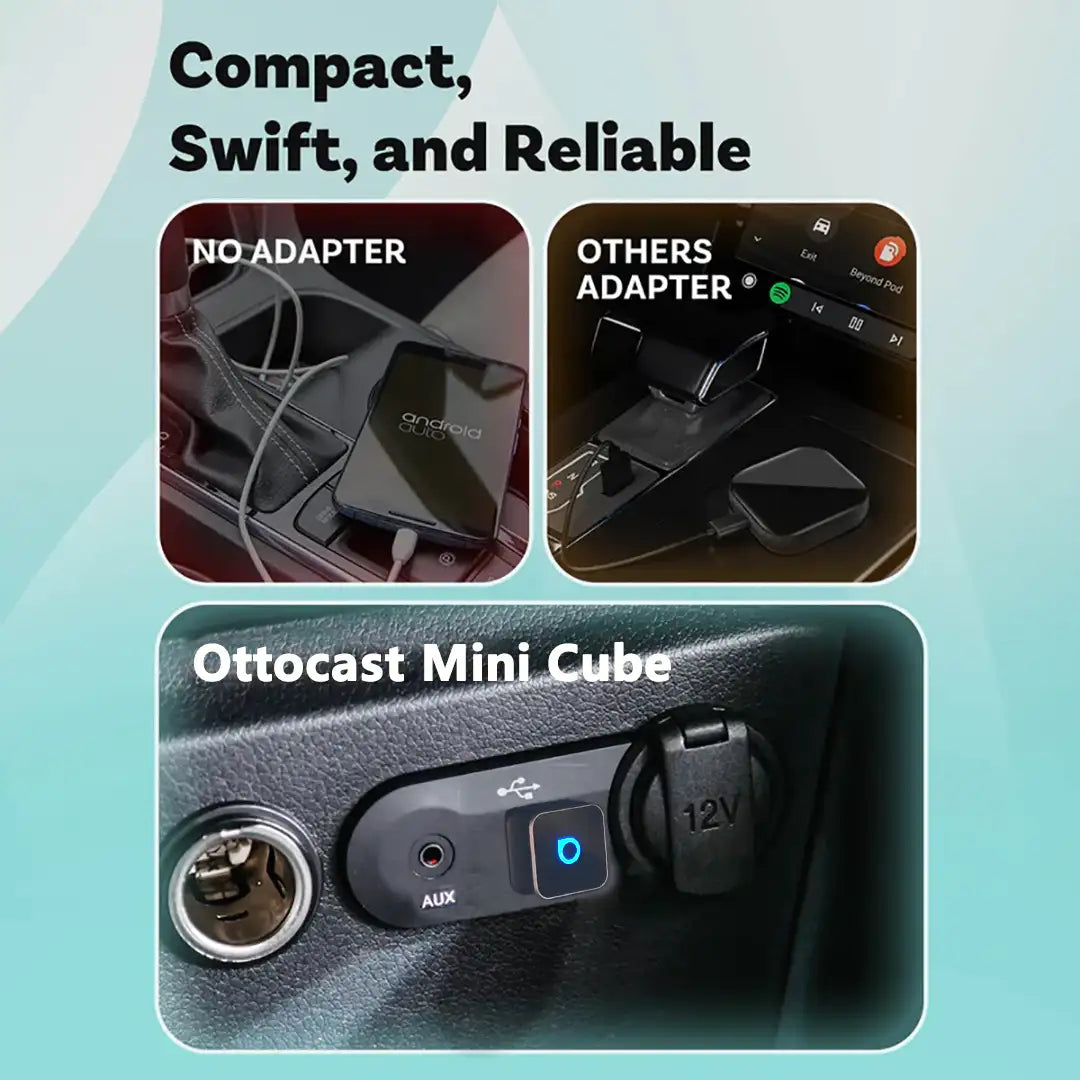 Ασύρματος προσαρμογέας Ottocast Mini 3.0 Ultra Cube CarPlay για Android Auto-SI