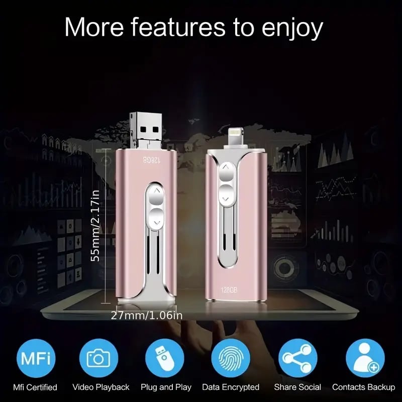 32~256GB Micro USB + 8 kontaktų + USB 3.0 4 viename mobiliojo telefono, kompiuterio USB diskas-LT