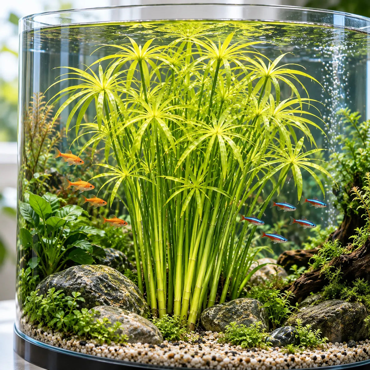 🌿Water Bamboo Bulbs-Hydroponic Umbrella Plant – Natural Water Purifier for Aquariums, Turtle Tanks & Ponds