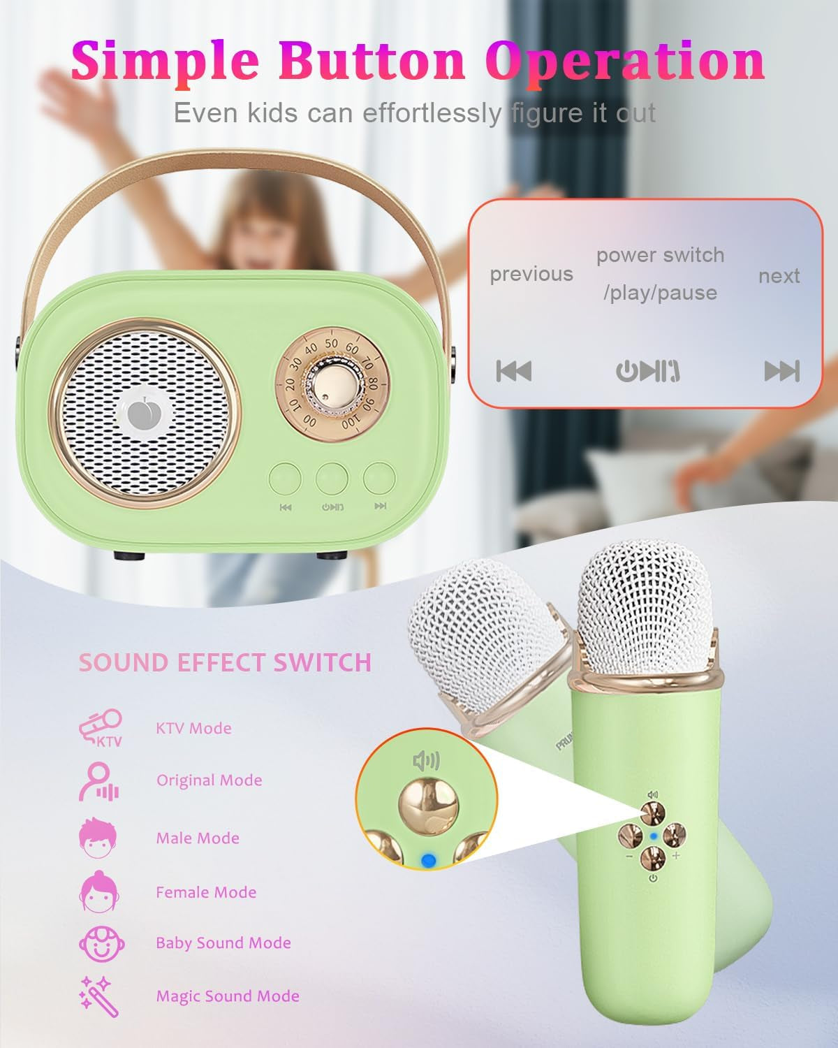 Prenosni karaoke set VivaMic za otroke-SI