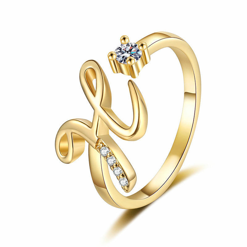 ⏳Časovno omejen 50 % popust⏰Nastavljiv bleščeči začetni prstan za ženske💍-SI