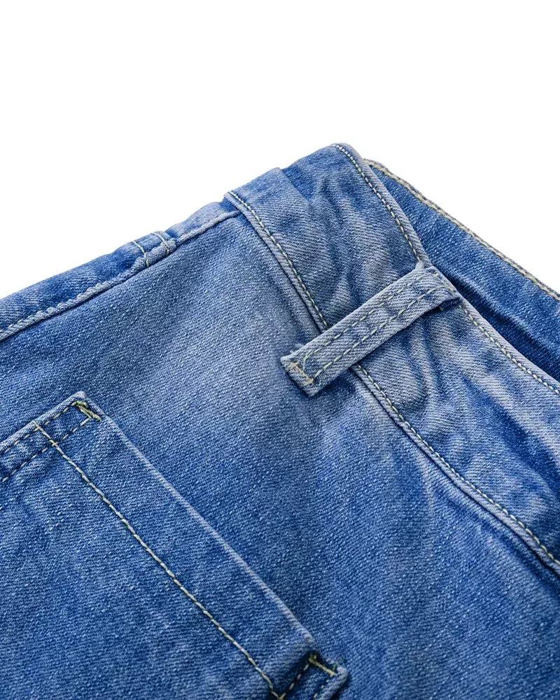 👖 Kelnės aukštu juosmeniu su sagomis 