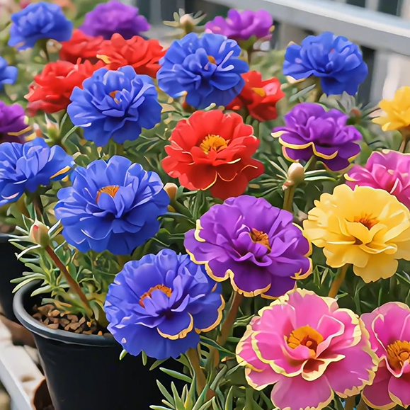 Zlata čipkasta portulaka🌸✨ Čudoviti dvojni cvetovi za lahkotno poletno barvanje-SI