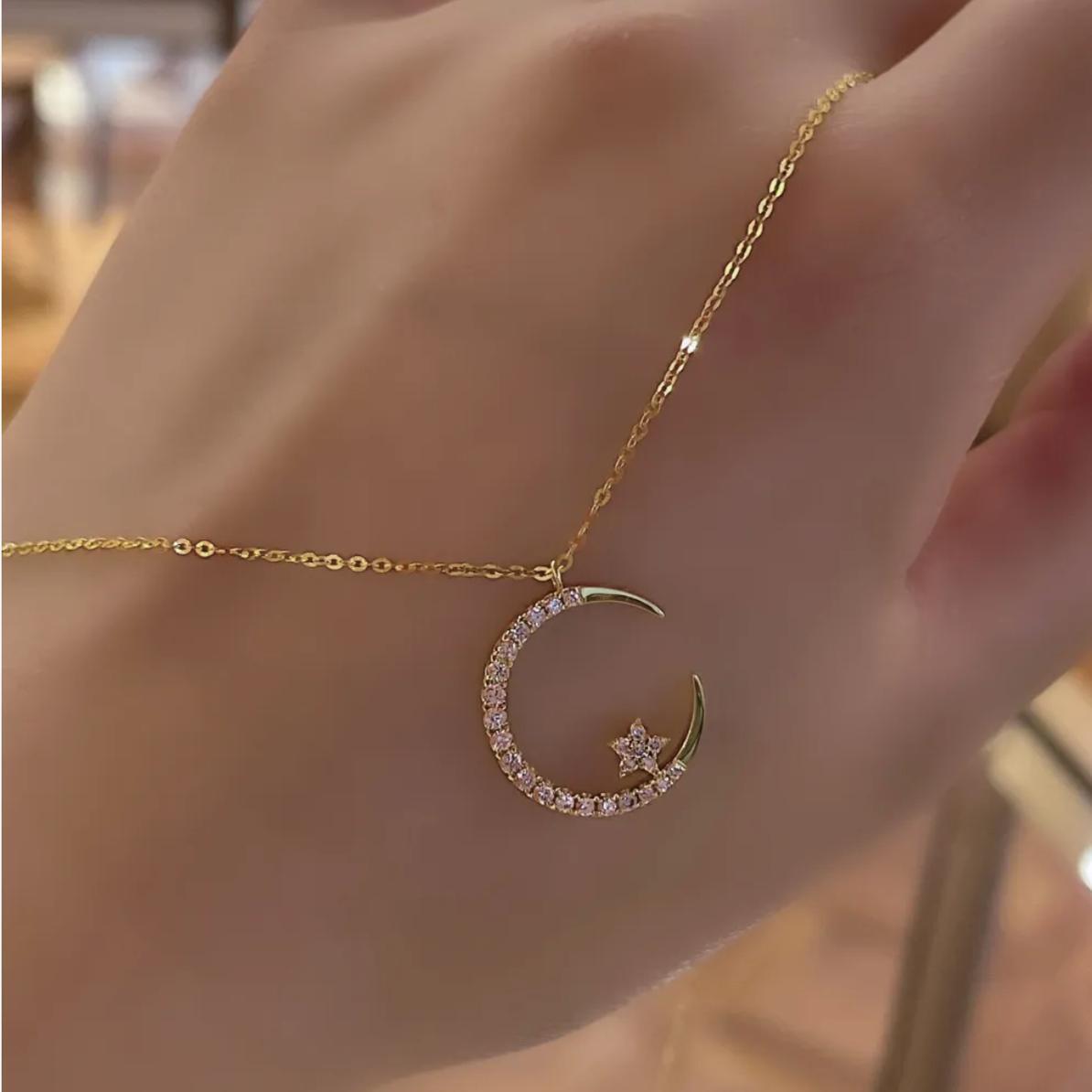 🔥Šventinis išpardavimas 47%💕Šviesi naktis: Mėnulio žvaigždės karoliai🌙✨-LT 