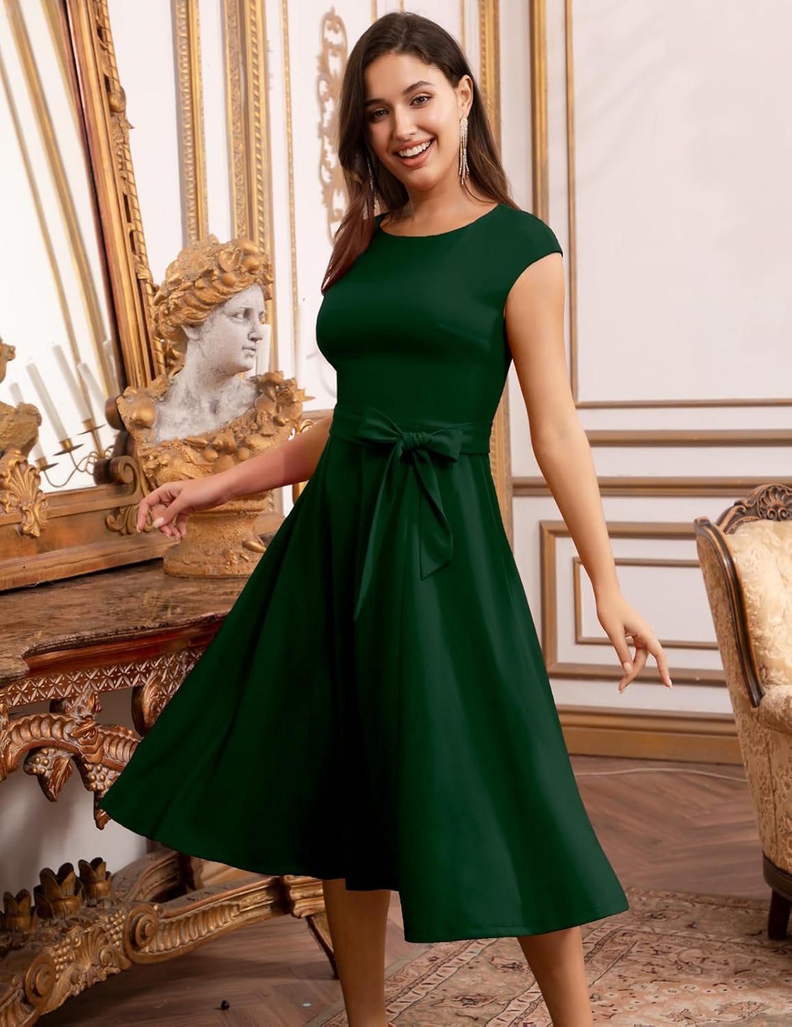 DRESSTELLS φορέματα κοκτέιλ για γυναίκες, επίσημα νυφικά, σεμνά φορέματα για δεξίωση στην εκκλησία το 2025-GR
