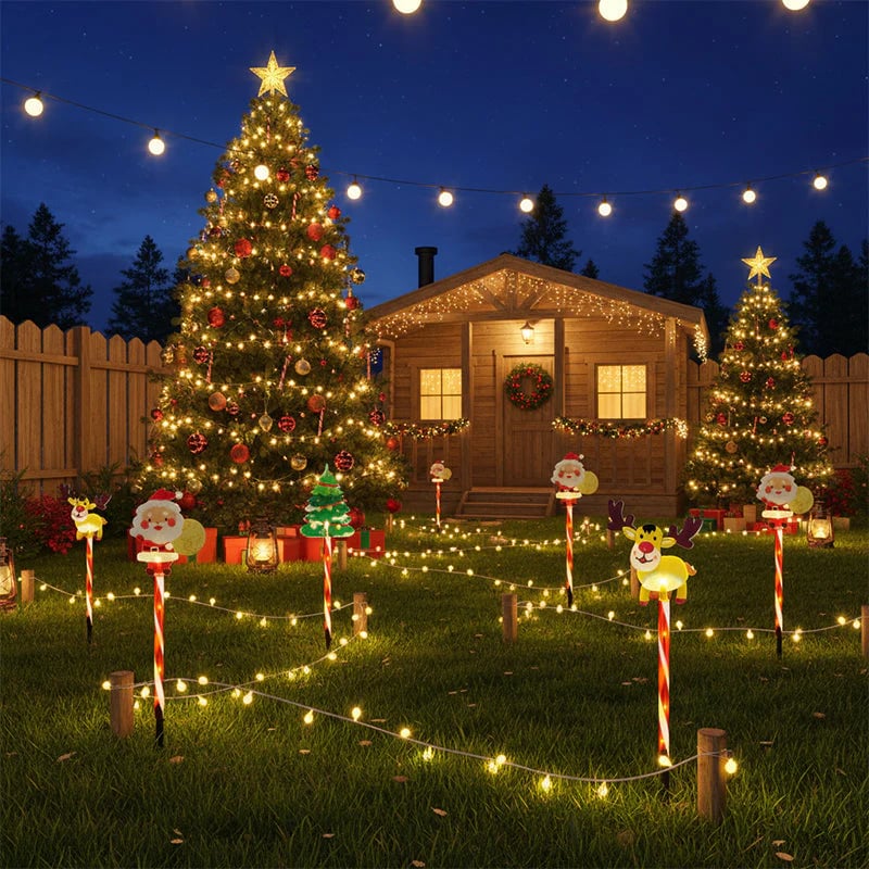 🎄🎁Συσκευασία με 6 κινούμενα χριστουγεννιάτικα λαμπάκια-SI 