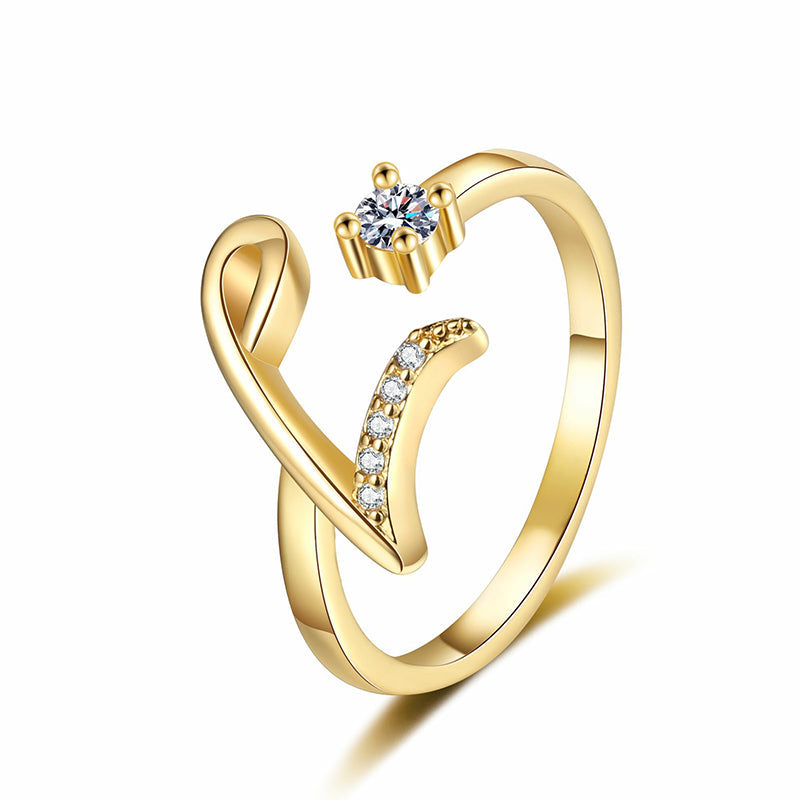 ⏳Časovno omejen 50 % popust⏰Nastavljiv bleščeči začetni prstan za ženske💍-SI