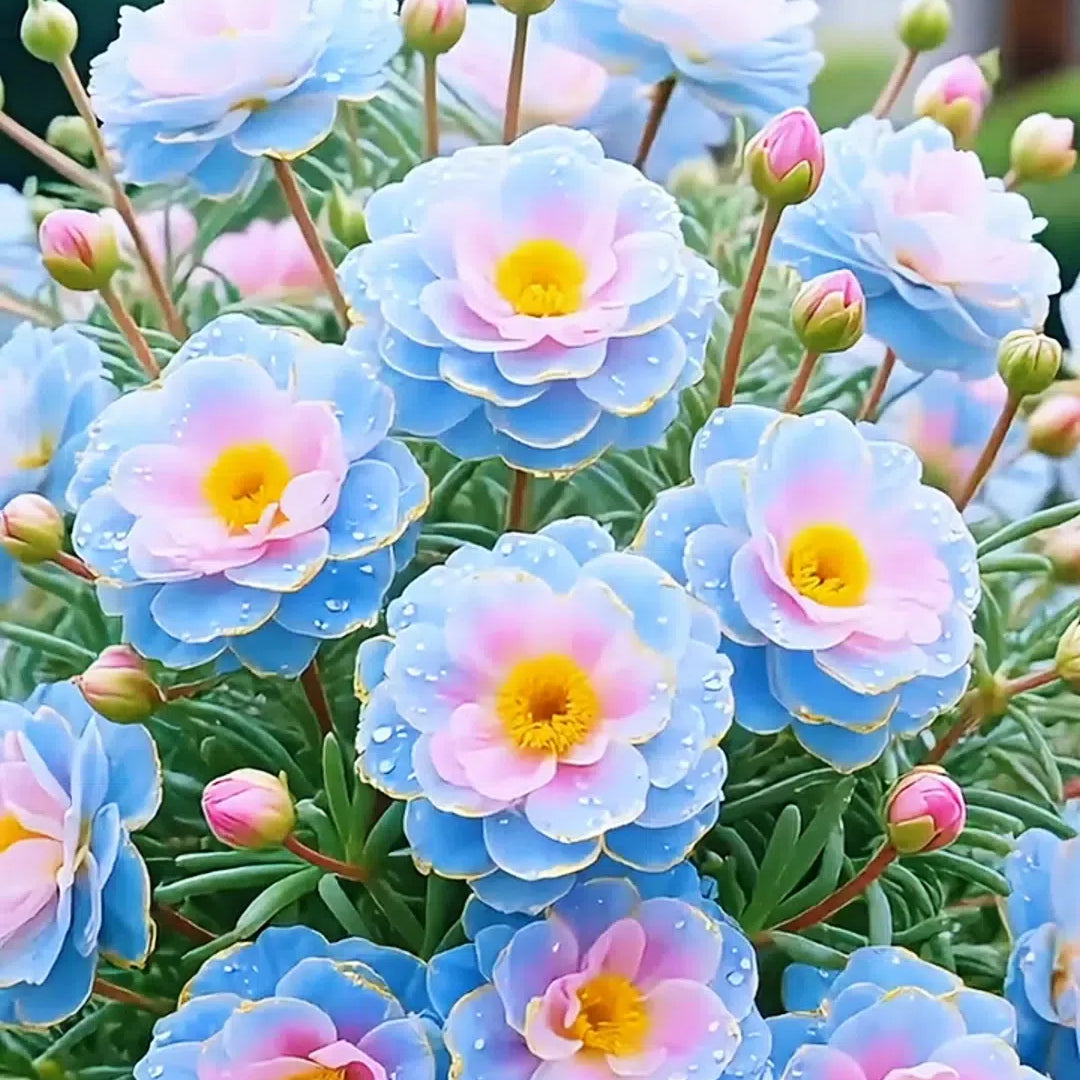 Auksinė nėrinių portulaka🌸✨ Nuostabūs dvigubi žiedai, suteikiantys nepastebimą vasaros spalvų gamą-LT