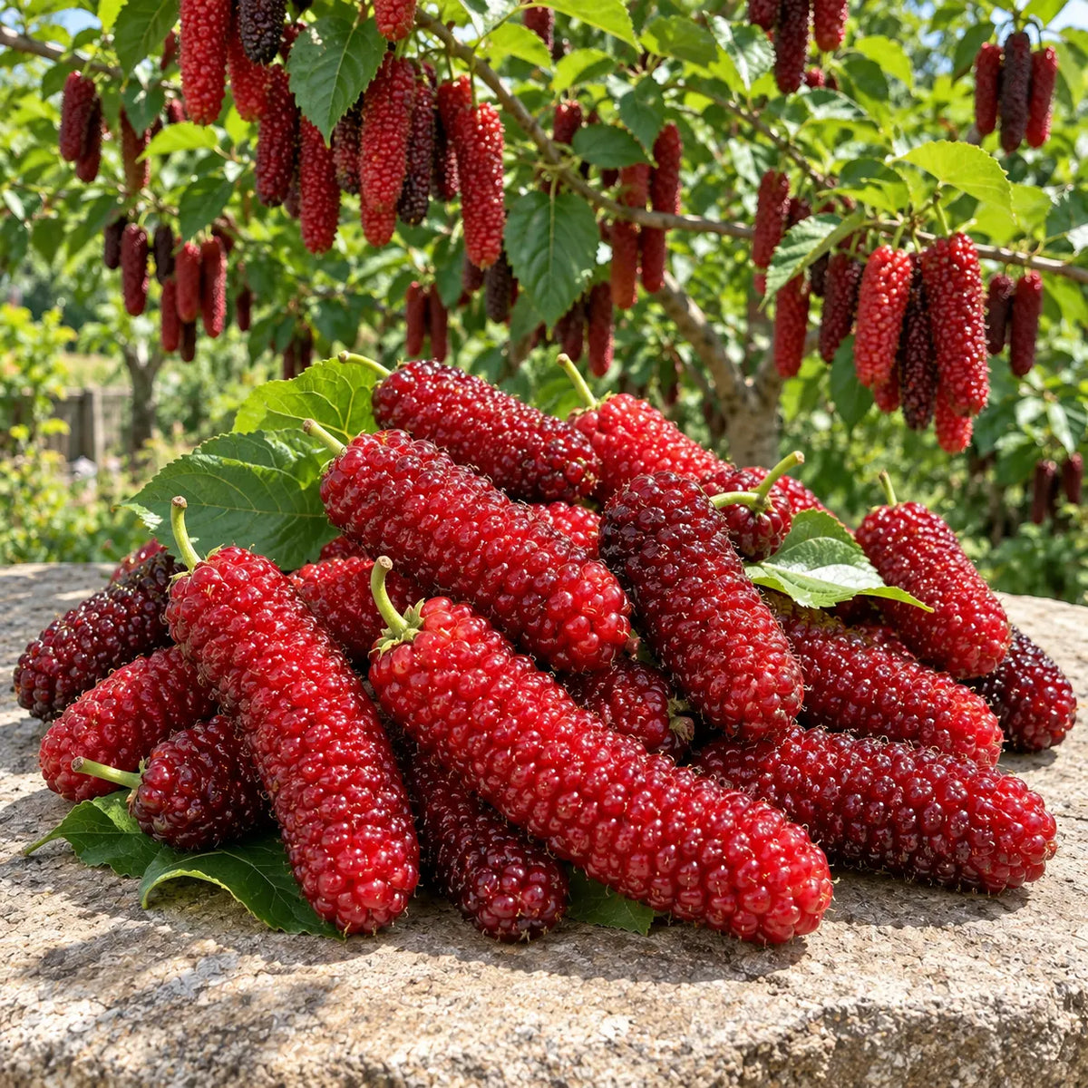 🌳 Giant Red & Black Mulberry Tree Saplings – Grow Sweet Berries at Home 🌿