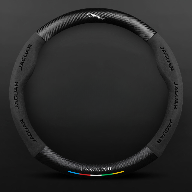 TrackVibe | Κάλυμμα τιμονιού από μαύρο σουέτ άνθρακα – Αντιολισθητικό και ανθεκτικό στη φθορά-GR