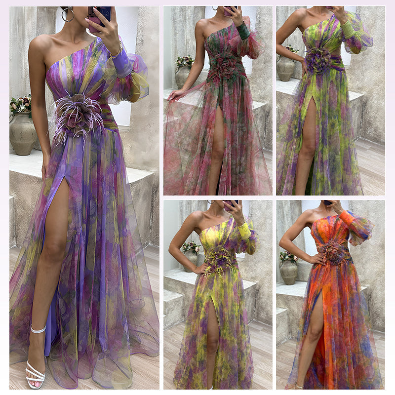 ✨【Μάγος αδυνατίσματος】. Φόρεμα Mirage Color Block✨-GR