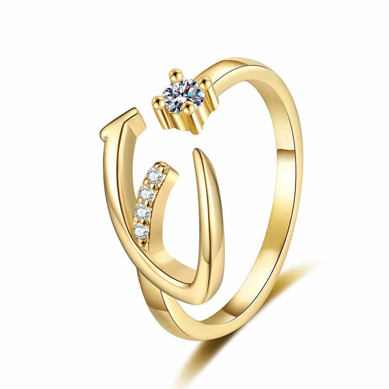 ⏳Časovno omejen 50 % popust⏰Nastavljiv bleščeči začetni prstan za ženske💍-SI