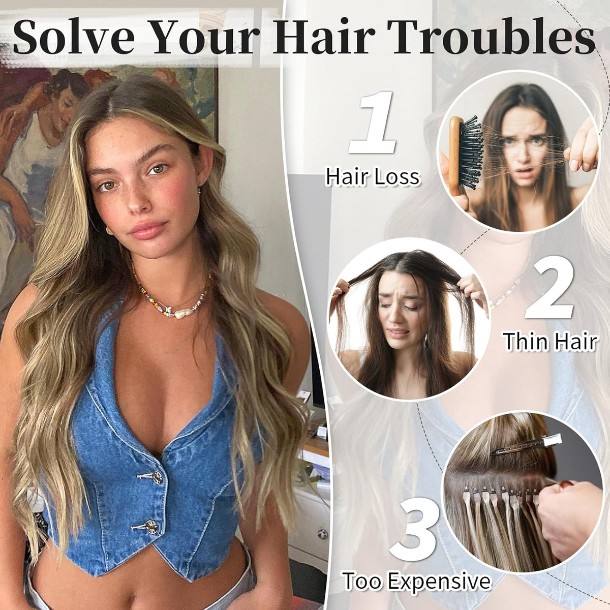 💖 ΤΩΡΑ 50% ΕΚΠΤΩΣΗ! 💁 Γυναικεία μακριά κυματιστή περούκα με ντεγκραντέ - φυσική εμφάνιση, ρυθμιζόμενο καπέλο, ανθεκτικές στη θερμότητα ίνες για καθημερινό styling 🌟📦-SI