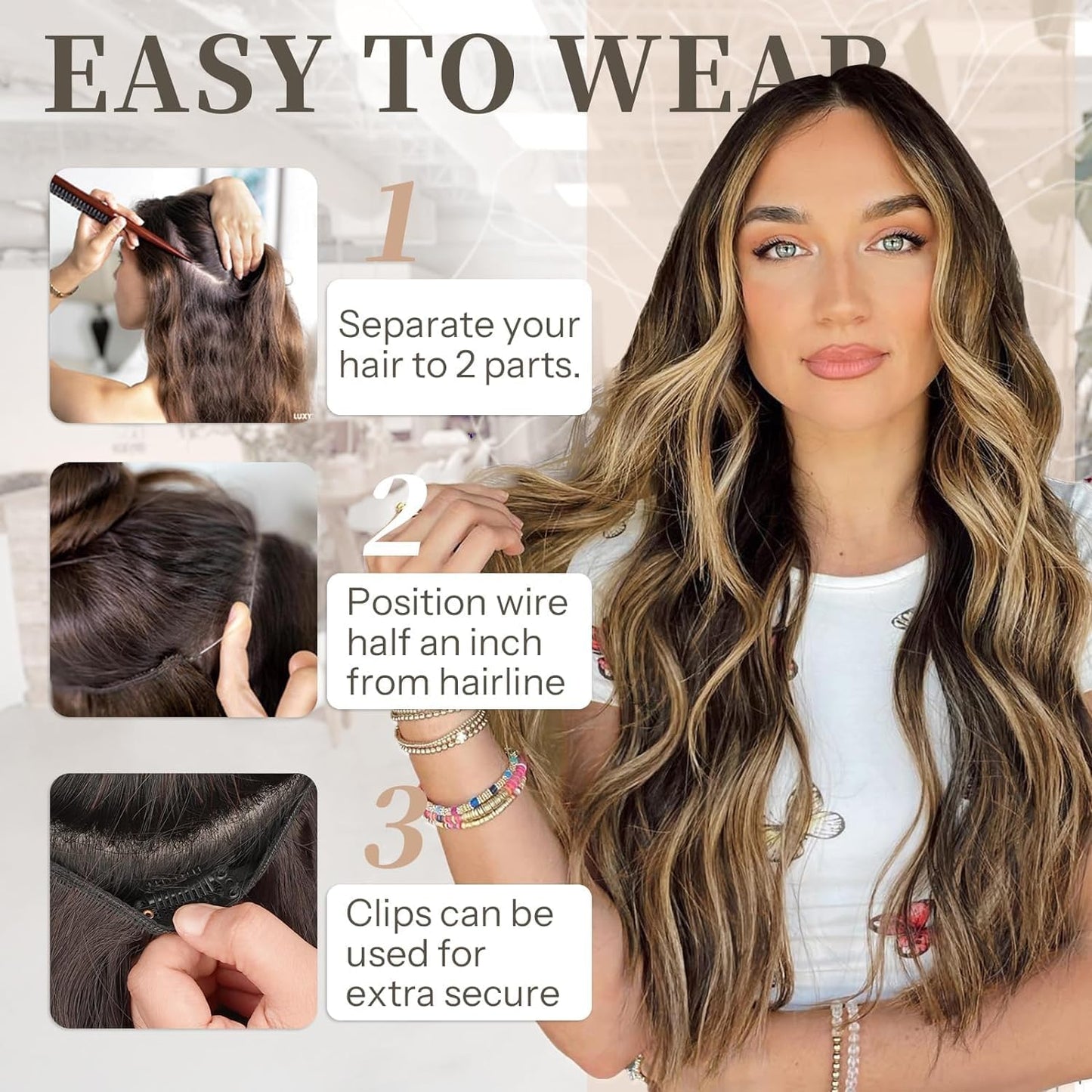 💖 ΤΩΡΑ 50% ΕΚΠΤΩΣΗ! 💁 Γυναικεία μακριά κυματιστή περούκα με ντεγκραντέ - φυσική εμφάνιση, ρυθμιζόμενο καπέλο, ανθεκτικές στη θερμότητα ίνες για καθημερινό styling 🌟📦-SI