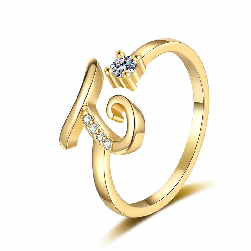 ⏳Časovno omejen 50 % popust⏰Nastavljiv bleščeči začetni prstan za ženske💍-SI