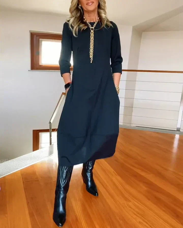 ✨ Suknelė ilgomis rankovėmis otāliu kaklu-LT 