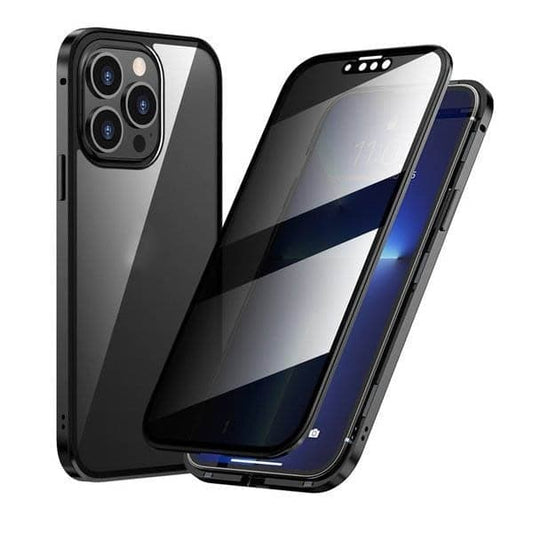 Μαγνητική θήκη iPhone με αντιανακλαστικό γυαλί και μεταλλικό-GR 