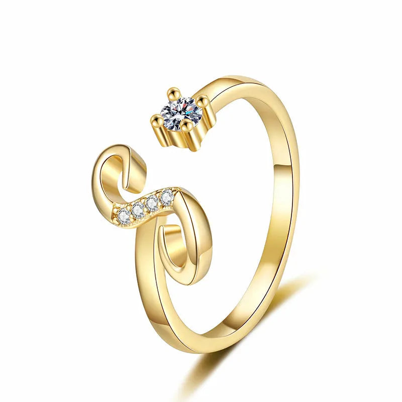 ⏳Časovno omejen 50 % popust⏰Nastavljiv bleščeči začetni prstan za ženske💍-SI
