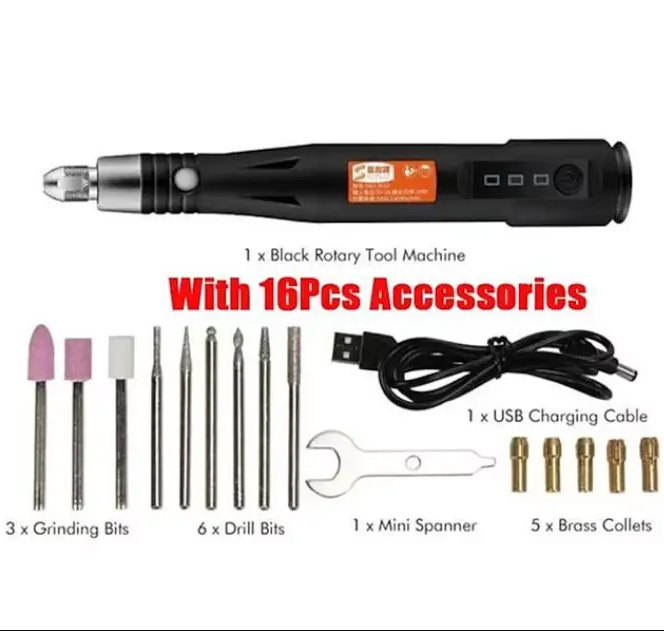 15000 apsisukimų per minutę. Dremel „pasidaryk pats“ rotacinis graviruotojas USB mini elektrinis gręžtuvas ir nešiojamasis šlifuoklis 