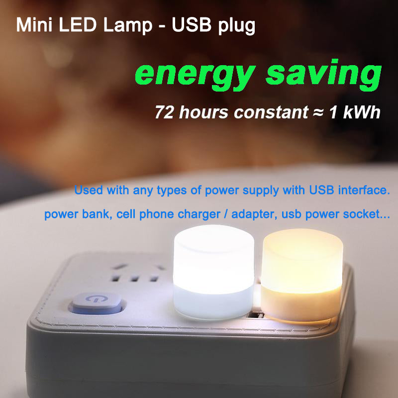 【10 vnt】 Mini USB naktinė lemputė 