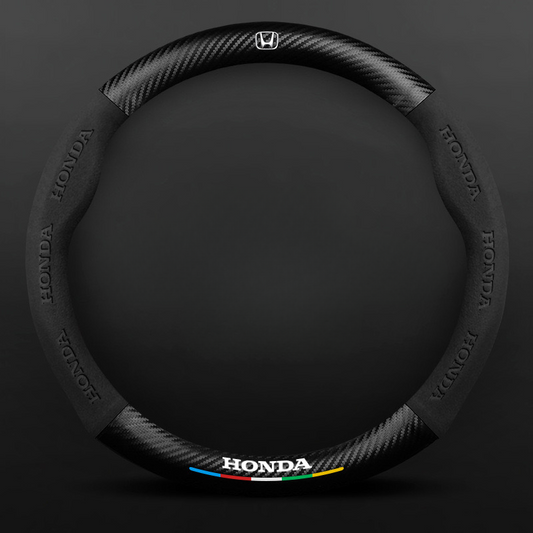 TrackVibe | Κάλυμμα τιμονίου από black σουέτ carbon – Anti-slip and wear-resistant-GR 