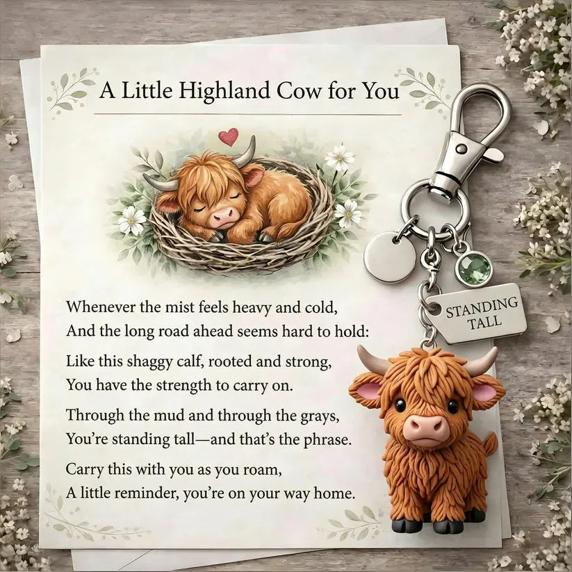 🎁🐮A Little Highland Cow For You Keychain