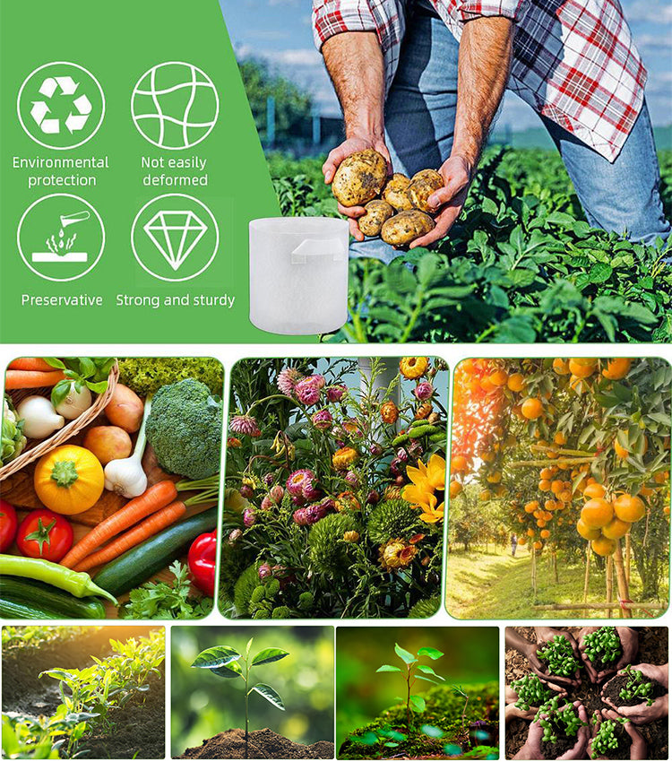 【10 τεμ.】🌱3/4/5/7/10 γαλόνι Σάκοι καράτης λαχανικόν/λουλουδιών/φυτών, δύστες μη υφασμένες σακούλες της πληροφοριες-GR 