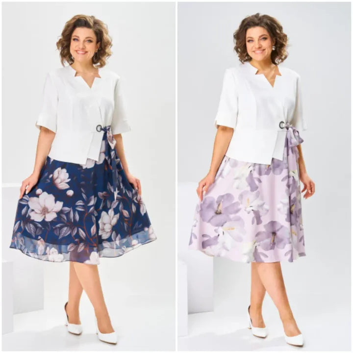🌸[S-5XL]Φόρεμα από βαμβάκι και μετξι υψηλής ποιότητας-GR 