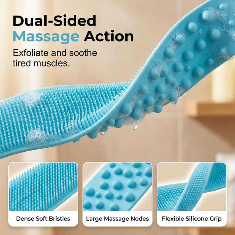 Dvostransko silikonsko čistilo za hrbet-SI