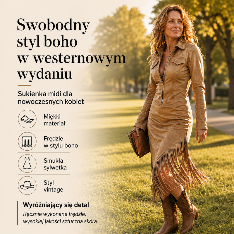 🌸Razprodaja 49%💖Ženska retro midi obleka z zadrgo in resicami-SI