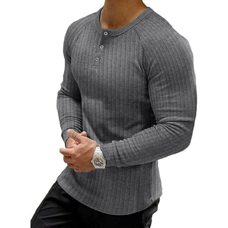 🍁Pridobite si novo jesensko modo - moško slim fit Henley srajco-SI