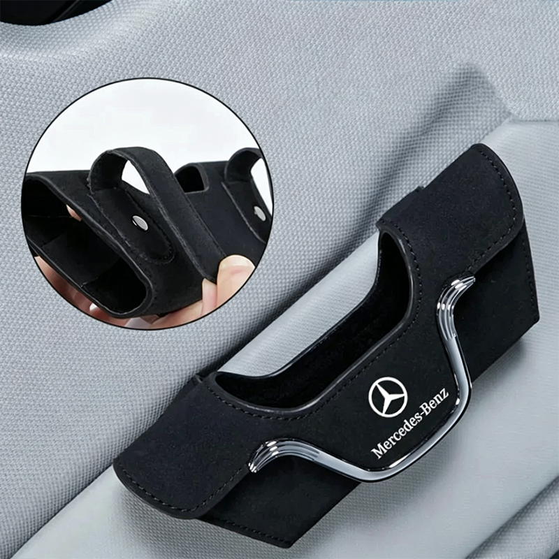 Držalo za sončna očala Velora™ iz semiša – vrhunska sponka z režo za kartice-SI