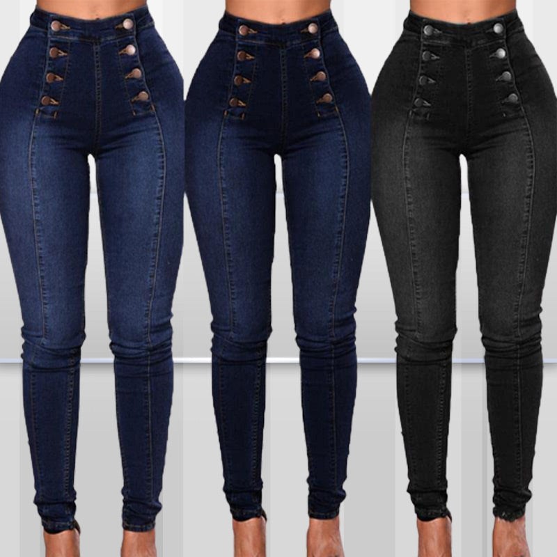📦Με αντικαταβολή👖Ψηλόμεσο στενό τζιν με διπλό της-GR
