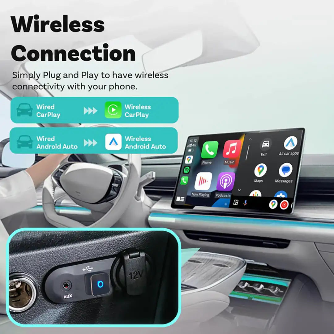 Ασύρματος προσαρμογέας Ottocast Mini 3.0 Ultra Cube CarPlay για Android Auto-SI