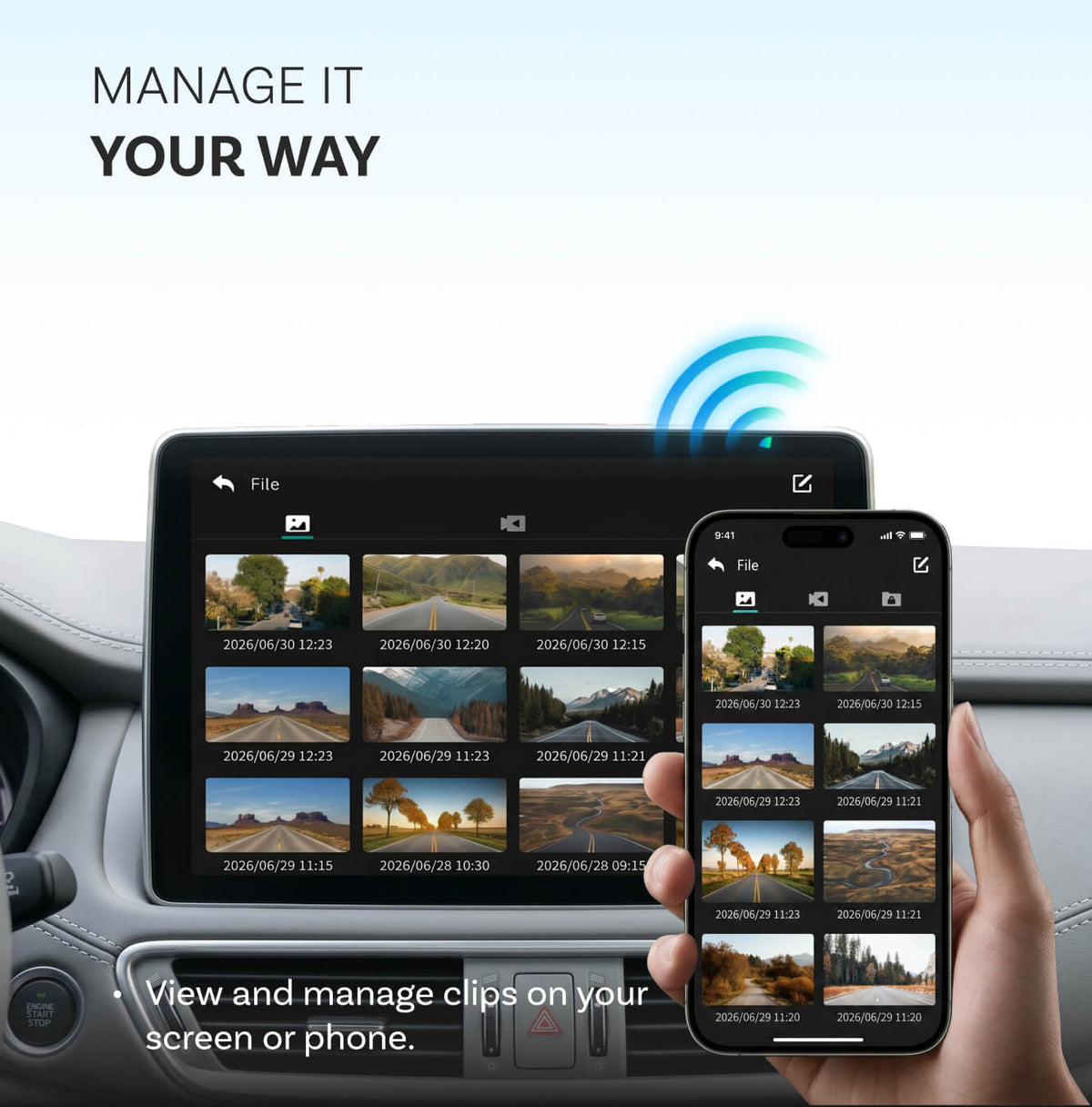 OttoSafe Cam 3-v-1 dvojna kamera za armaturno ploščo in brezžični adapter CarPlay-SI