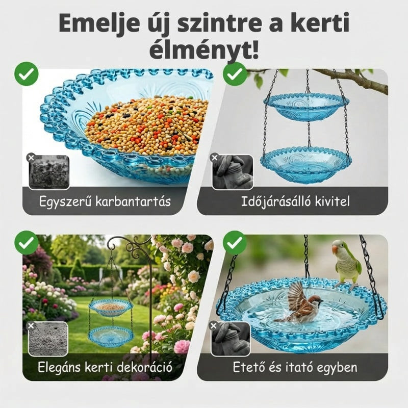 🐦Κρεμαστή ταΐστρα πουλιών και μπανιέρα vintage-GR