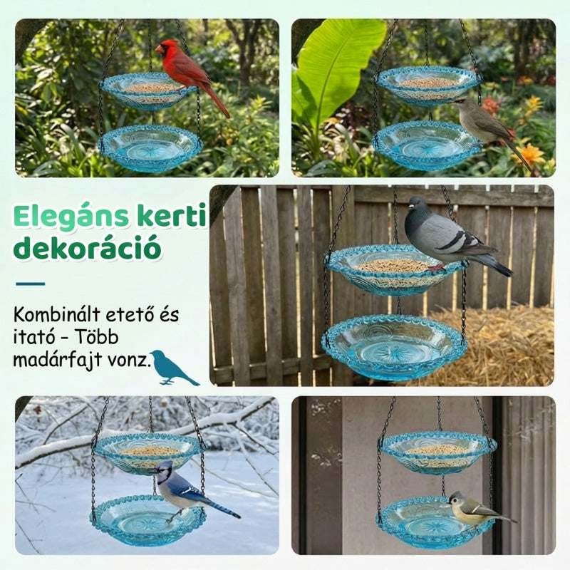 🐦Vintažinė pakabinama paukščių lesyklėlė ir vonia-LT