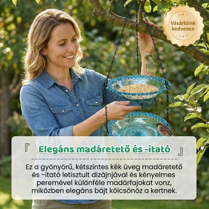 🐦Vintažinė pakabinama paukščių lesyklėlė ir vonia-LT