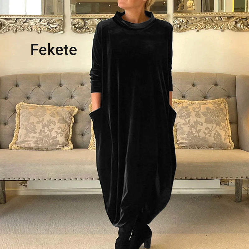 Elegantiška elegantiška aksominė suknelė-GR