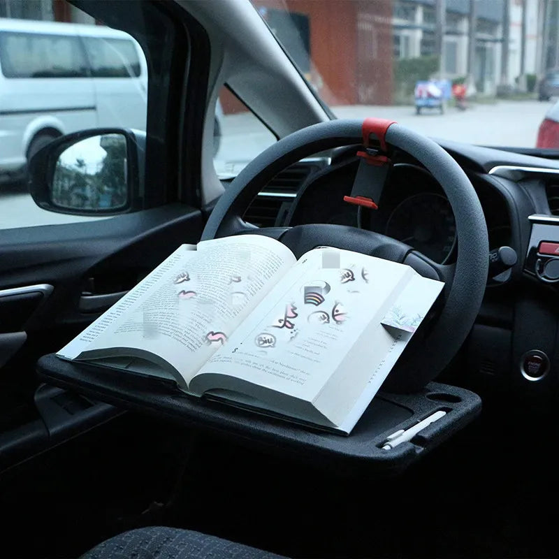 Wielofunkcyjny stolik samochodowy – uchwyt na kierownicę, pod laptopa, talerz do jedzenia i mini biurko do auta-SI