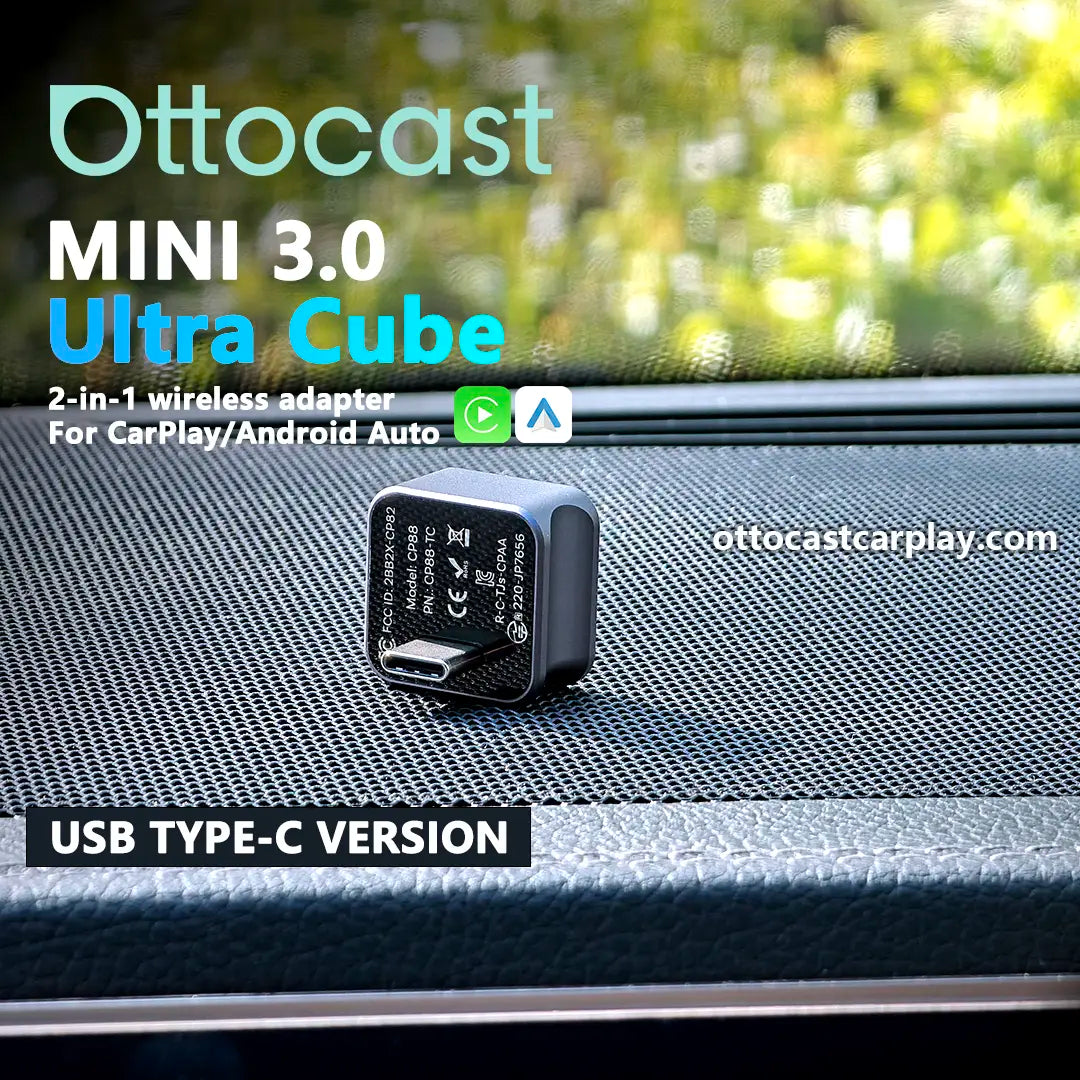Ασύρματος προσαρμογέας Ottocast Mini 3.0 Ultra Cube CarPlay για Android Auto-SI