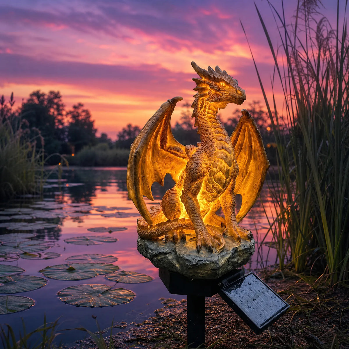 Solarna vrtna svetilka Dragon Legacy Golden Ember Edition-SI