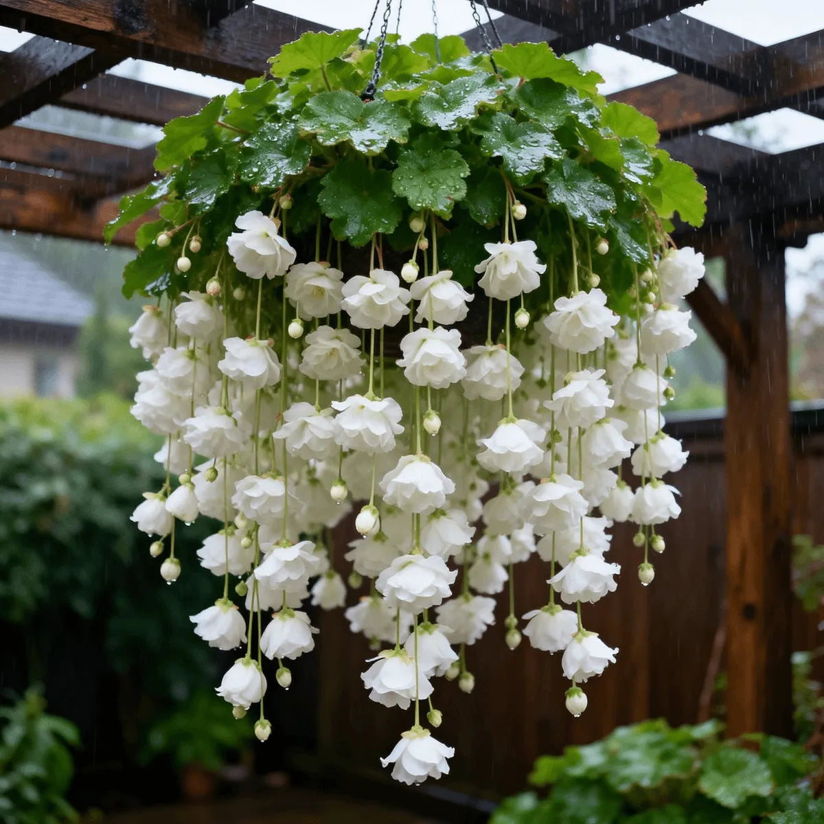 💥 „Bloom King“ pakabinamame krepšelyje Nr. 1 – Kaskadinės begonijos svogūnėliai 💐-LT