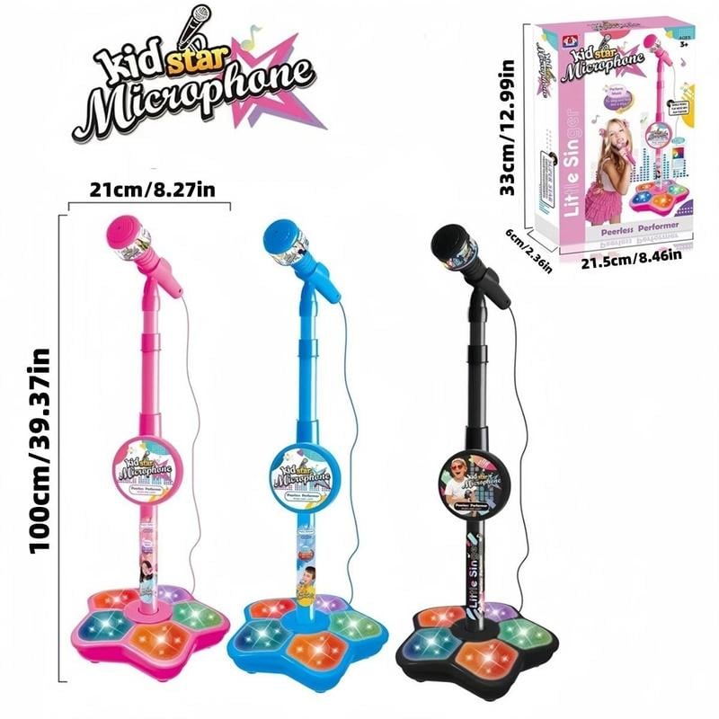 🎤 Igrača za karaoke mikrofon za otroke - lučke + raztegljivo držalo (70-90 cm) - popolno darilo za rojstni dan!🎁-SI