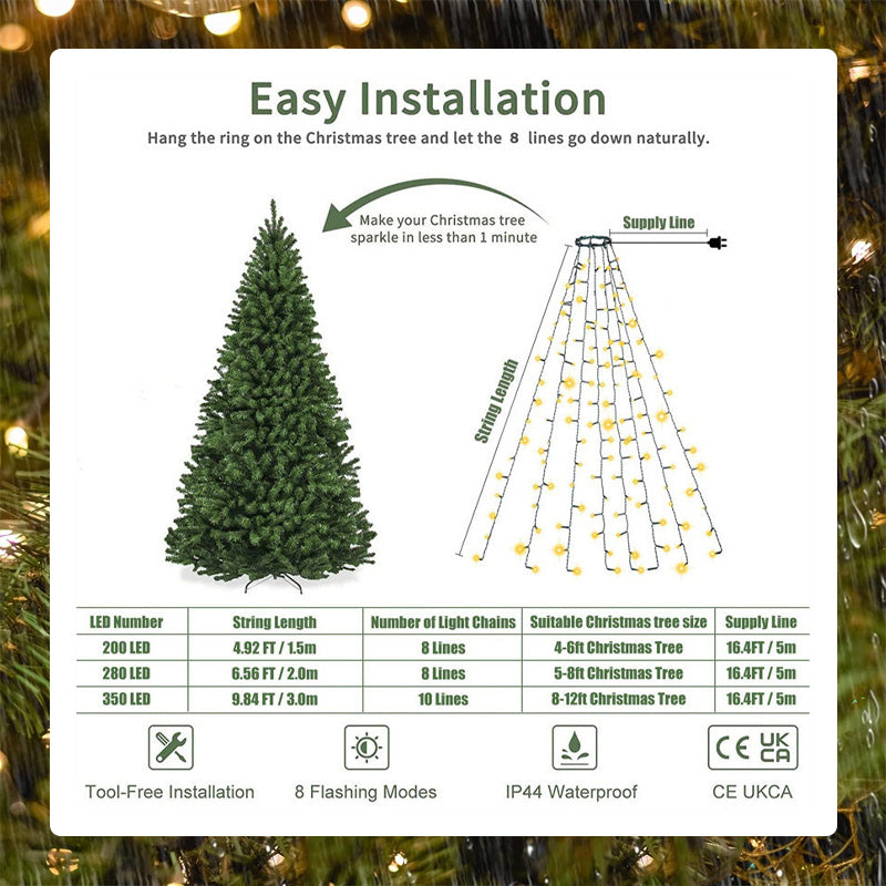 🎄 Φωτιστικό LED για χριστουγεννιάτικο δέντρο σε σχήμα πεντάκτινου αστεριού 🎄-SI 
