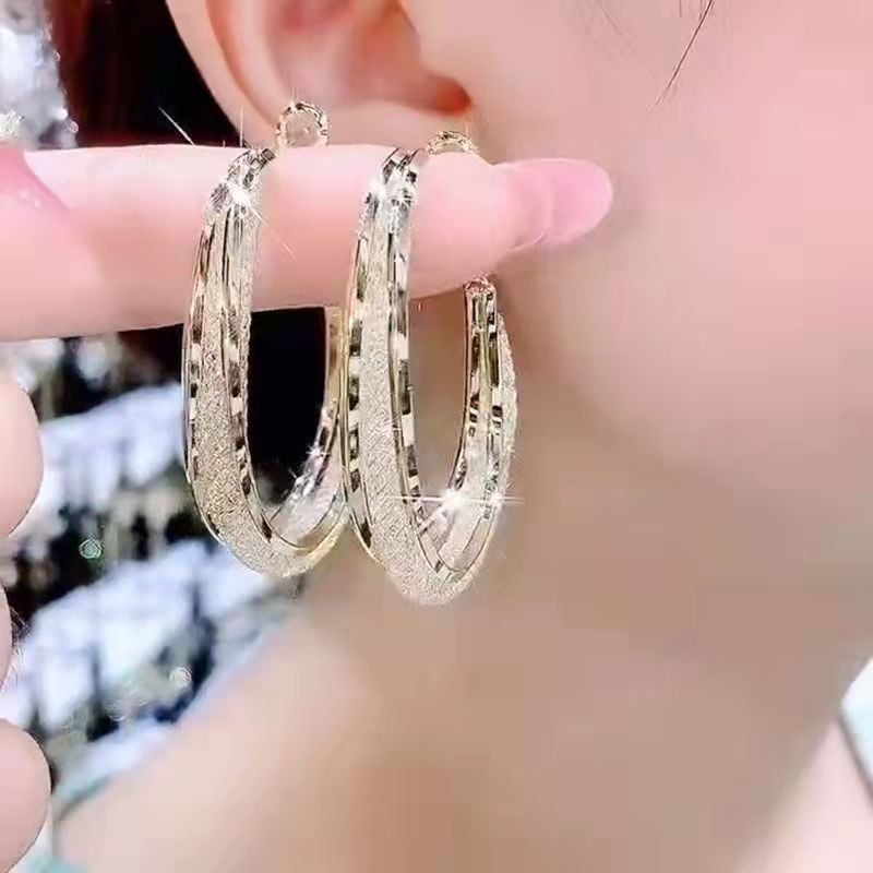Ovalūs auskarai iš austo tinklelio🔥Προσφορά -50% PIGIAU🔥-LT 