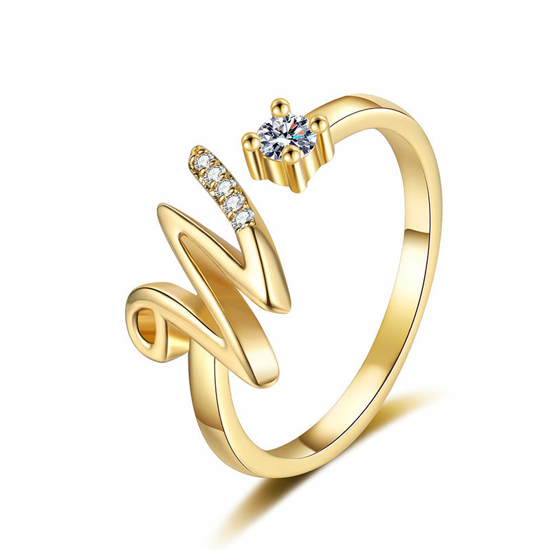 ⏳Časovno omejen 50 % popust⏰Nastavljiv bleščeči začetni prstan za ženske💍-SI
