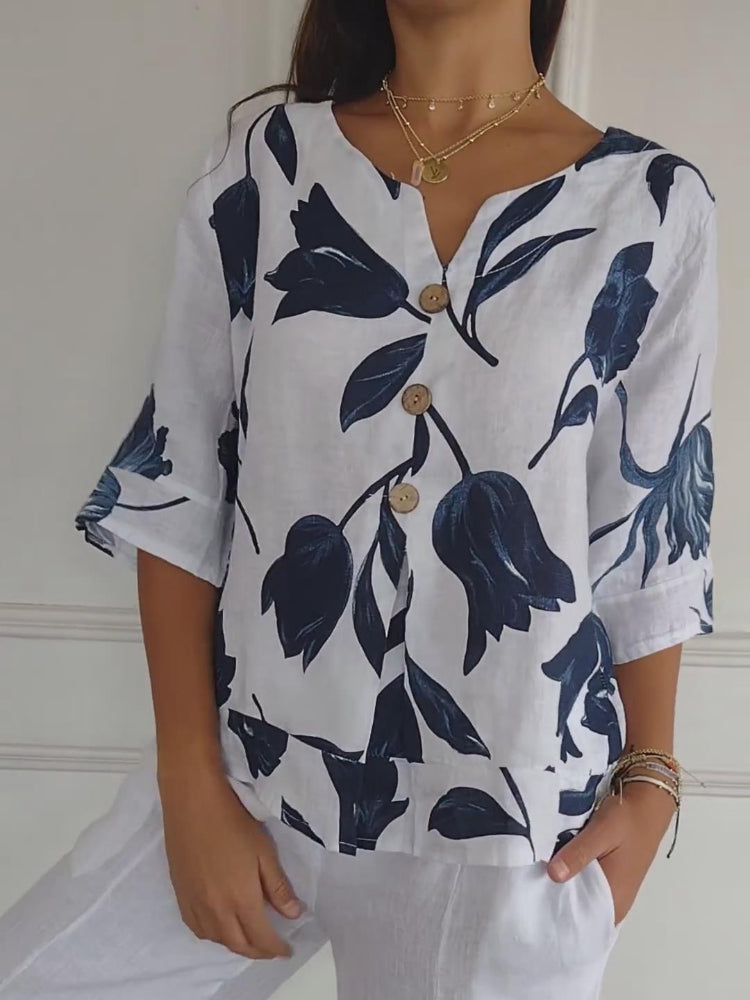 🔥[S-5XL]👕Τουνίκ με V λαιμόκοψη-SI 