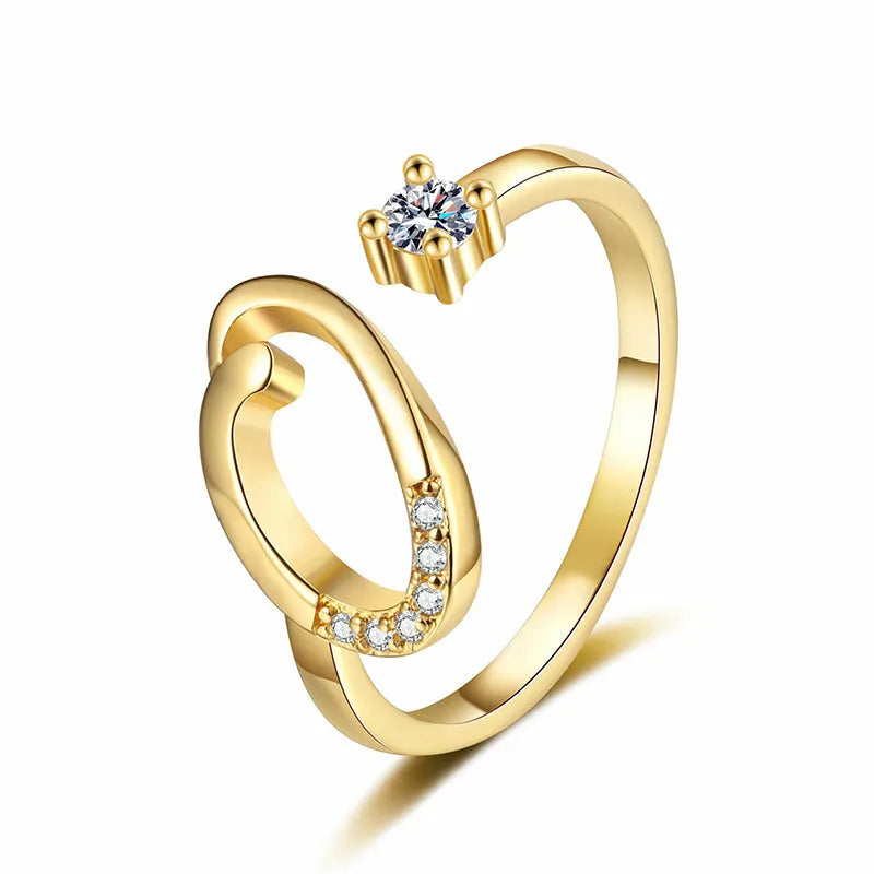 ⏳Časovno omejen 50 % popust⏰Nastavljiv bleščeči začetni prstan za ženske💍-SI