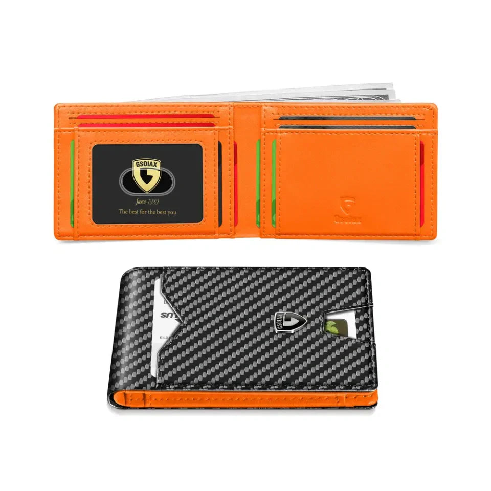 Etui za kreditne kartice iz usnja in ogljikovih vlaken z RFID blokado-SI